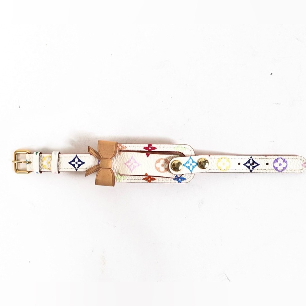 Louis Vuitton White Murakami Monogram ID Bracelet with Gold Hardware - Picture 3 of 11